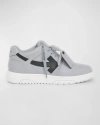 Off-white Men's Out Of Office Leather Low-top Sneakers In Grey Black