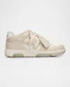Off-white Men's Out Of Office Leather Low-top Sneakers In White Beige