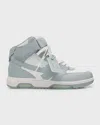 Off-white Out Of Office Mid Leather Sneaker In White Grey