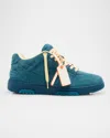 Off-white Men's Out Of Office Suede Sneakers In Petrol Blue - P
