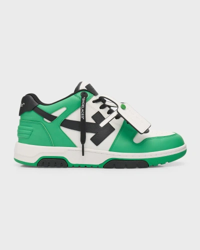 Off-white Men's Out Of Office Tricolor Sneakers In Green Black