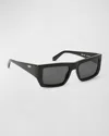 OFF-WHITE MEN'S PRESCOTT ACETATE RECTANGLE SUNGLASSES