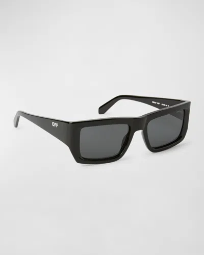 Off-white Men's Prescott Acetate Rectangle Sunglasses In Black