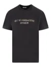 Off-white Graphic Crew Neck T-shirt With Ribbed Collar In Black