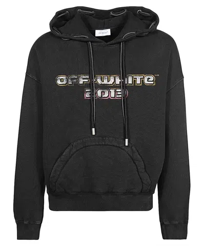 OFF-WHITE MEN'S PRINTED DRAWSTRING HOODIE | SIZE XS | OMBB119F23FLE005