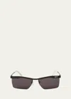 Off-white Men's Rimini Metal Rectangle Sunglasses In Black