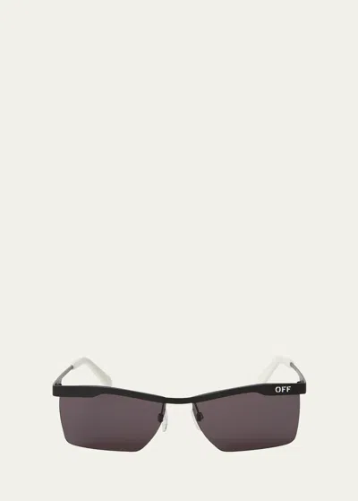 Off-white Men's Rimini Metal Rectangle Sunglasses In Black