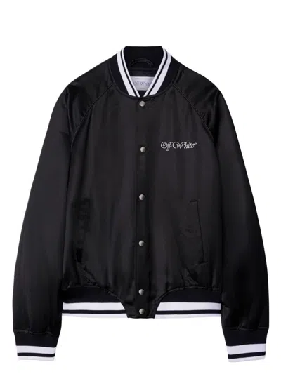 OFF-WHITE MEN'S SATIN BOMBER JACKET