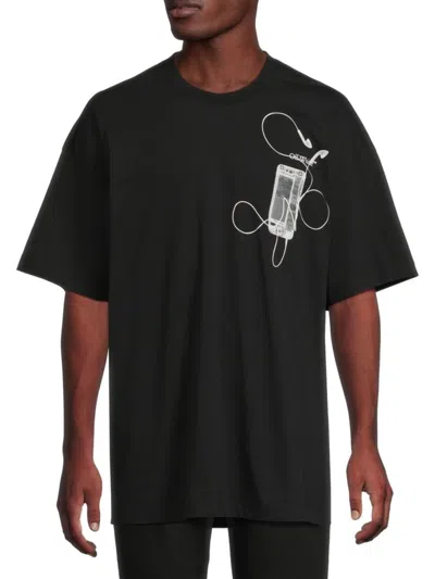 Off-white Men's Scan Arr Over Cotton T-shirt In Black