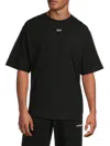 Off-white Black Cotton T-shirt With White Logo Printed On The Front In Multi