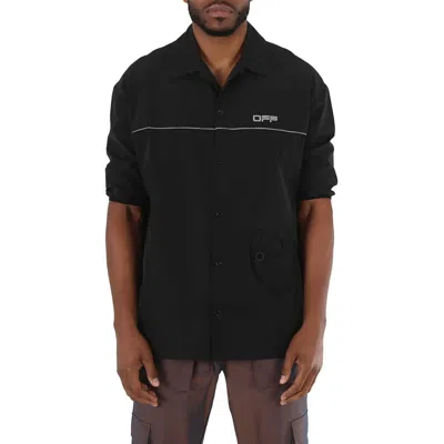Off-white Men's Short-sleeve Track Button Shirt In Black