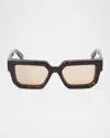 Off-white Full Frame Sunglasses In 16062havana Camel