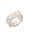Off-white Men's Silvertone Textured Ring In Silver