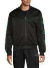 Off-white Ow Face Band Track Top Sweatshirt In Black Green