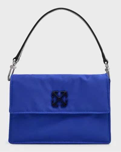 Off-white Men's Soft Jitney 1.4 Nylon Messenger Bag In Blue No Color
