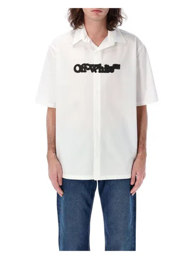 OFF-WHITE MEN'S SPRAY ARROW BOWLING SHIRT