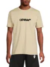 Off-white Men's Spray Arrow Slim Cotton T-shirt In Brown