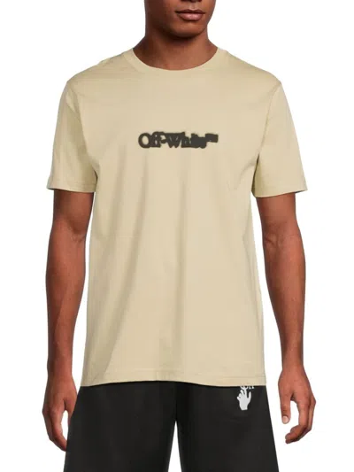 Off-white Men's Spray Arrow Slim Cotton T-shirt In Brown