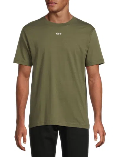 Off-white Men's Stitch Arr Slim Cotton T-shirt In Green