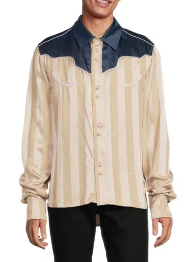 Off-white Men's Striped Shirt In Beige