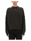 Off-white Relaxed Fit Sweatshirt With Subtle Logo And Graphic Print In Grey
