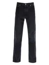 Off-white Men's Tapered Leg Faded Effect Jeans In Black