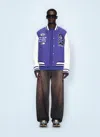 Off-white Off White Men Time Varsity Jacket In Purple