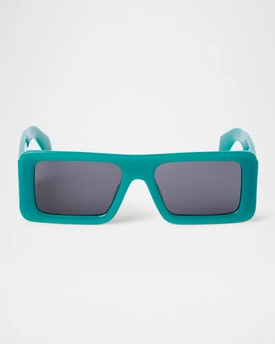 OFF-WHITE MEN'S TROY ACETATE RECTANGLE SUNGLASSES