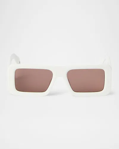OFF-WHITE MEN'S TROY ACETATE RECTANGLE SUNGLASSES