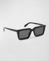 OFF-WHITE MEN'S TUCSON ACETATE SQUARE SUNGLASSES