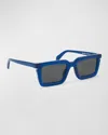 Off-white Tucson Square-frame Acetate Sunglasses In Blue Dark Grey