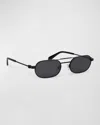 Off-white Rectangular Sunglasses In Black Dark Grey