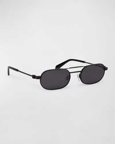 Off-white Men's Vaiden Metal Oval Sunglasses In Black