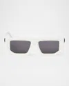 Off-white Men's Vancouver Acetate Rectangle Sunglasses In 10107white Dark Grey