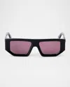 Off-white Vancouver Sunglasses In 11028black Dark Burgundy