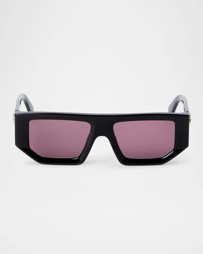 Off-white Men's Vancouver Acetate Rectangle Sunglasses In Black