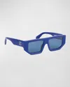 Off-white Irregular Frame Sunglasses In 4545 Blue Blue