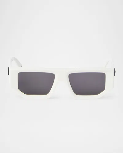 OFF-WHITE MEN'S VANCOUVER ACETATE RECTANGLE SUNGLASSES