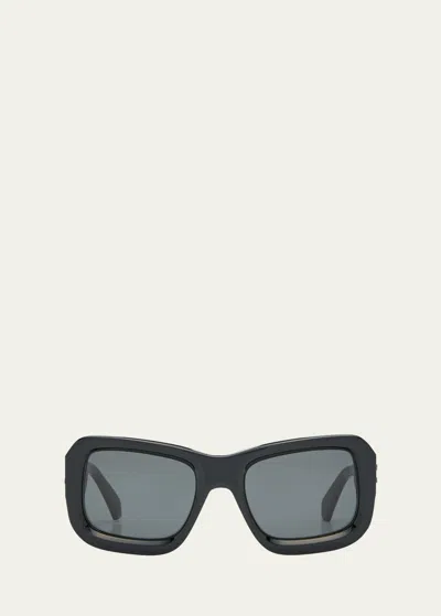 Off-white Men's Verona Acetate Square Sunglasses In Black