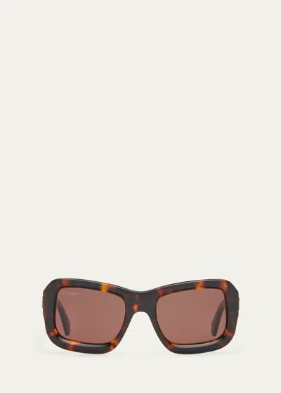 Off-white Men's Verona Acetate Square Sunglasses In Brown
