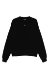Off-white Logo Printed Crewneck Sweatshirt In Blackaqua