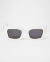 Off-white Full Frame Sunglasses In 40107white Dark Grey