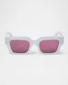 Off-white Full Frame Sunglasses In 40928grey Burgundy