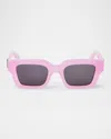 Off-white Rectangular Sunglasses In 43007pink Dark Grey