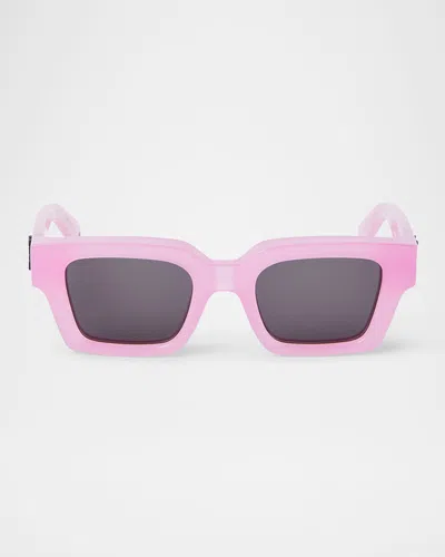OFF-WHITE MEN'S VIRGIL ACETATE SQUARE SUNGLASSES