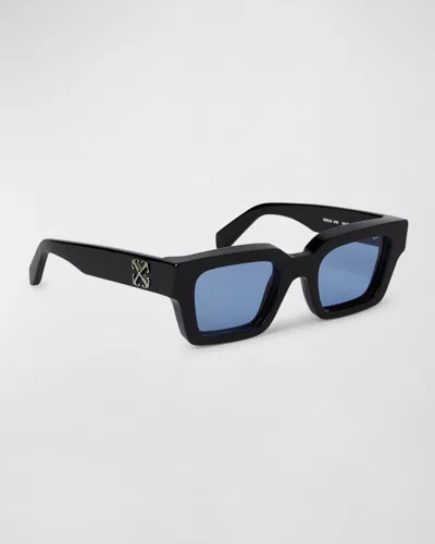 Off-white Men's Virgil Arrows Acetate Square Sunglasses In Black