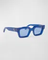 Off-white Men's Virgil Arrows Acetate Square Sunglasses In Blue Light
