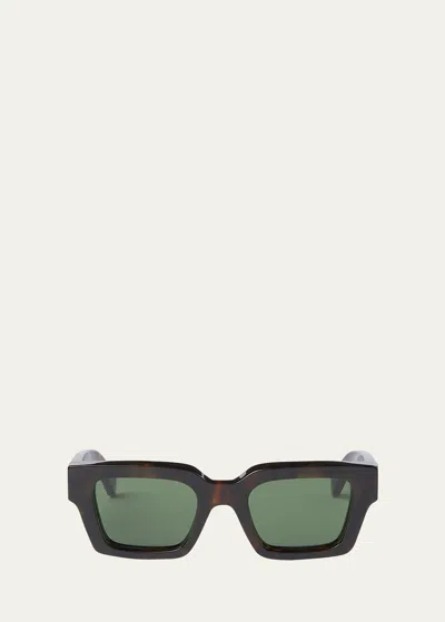 Off-white Men's Virgil Arrows Acetate Square Sunglasses In Brown