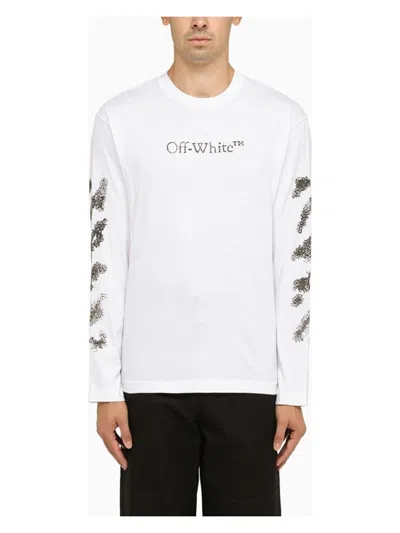 OFF-WHITE MEN'S WHITE LONG-SLEEVED T-SHIRT
