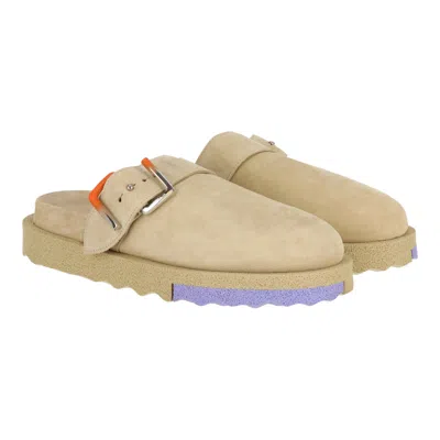 Off-white Off White Mens Beige Multi Slipper In Green